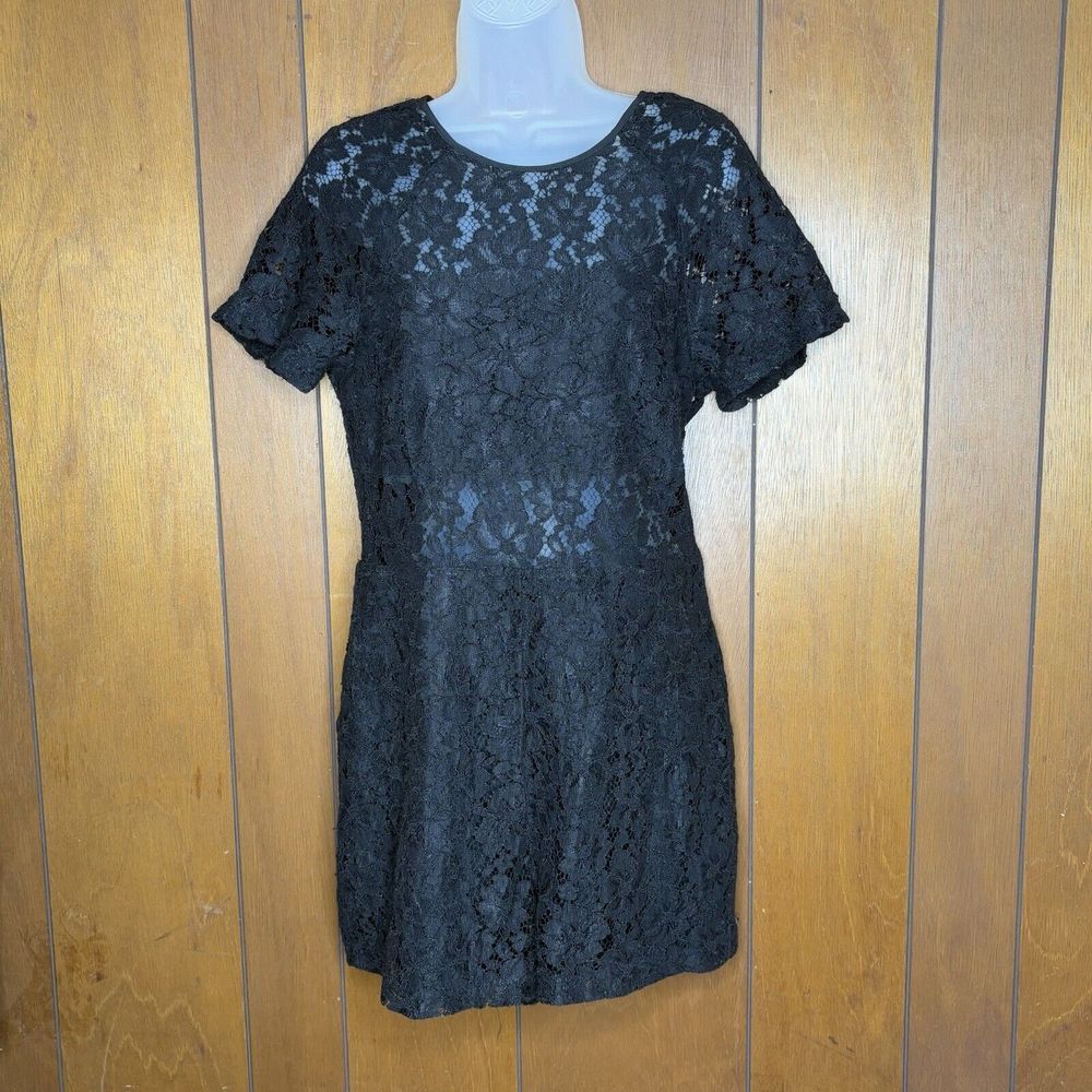Wayf Lace Romper Womens L Black Peekaboo Festival Boho Fairy Romantic Whimsigoth